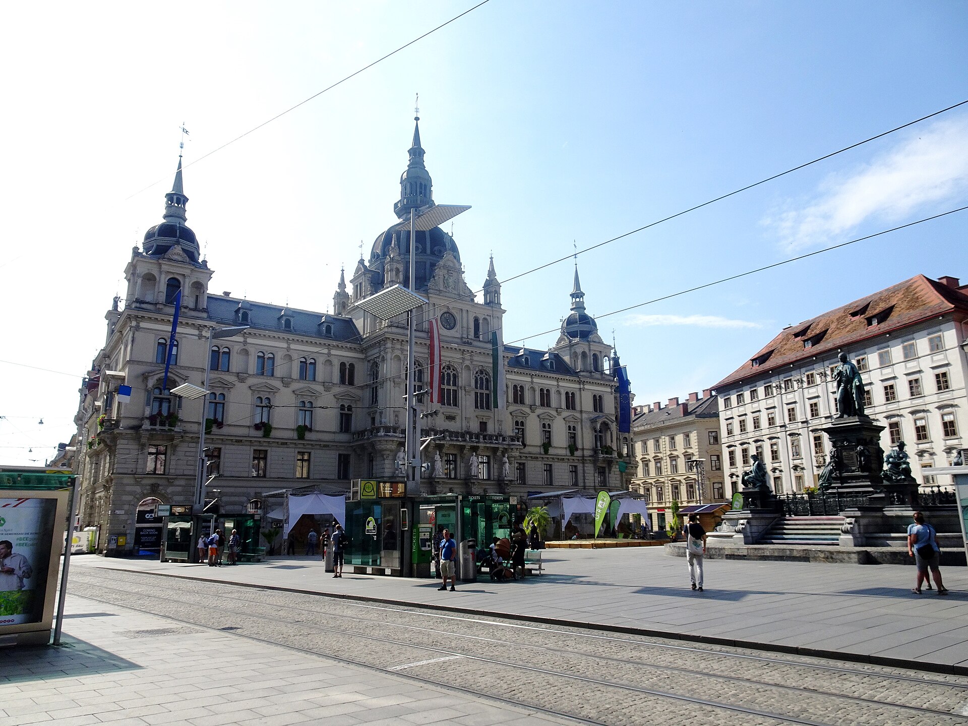 Grazer Hauptplatz mit Rathaus als Beispiel für eine österreichische Citylage